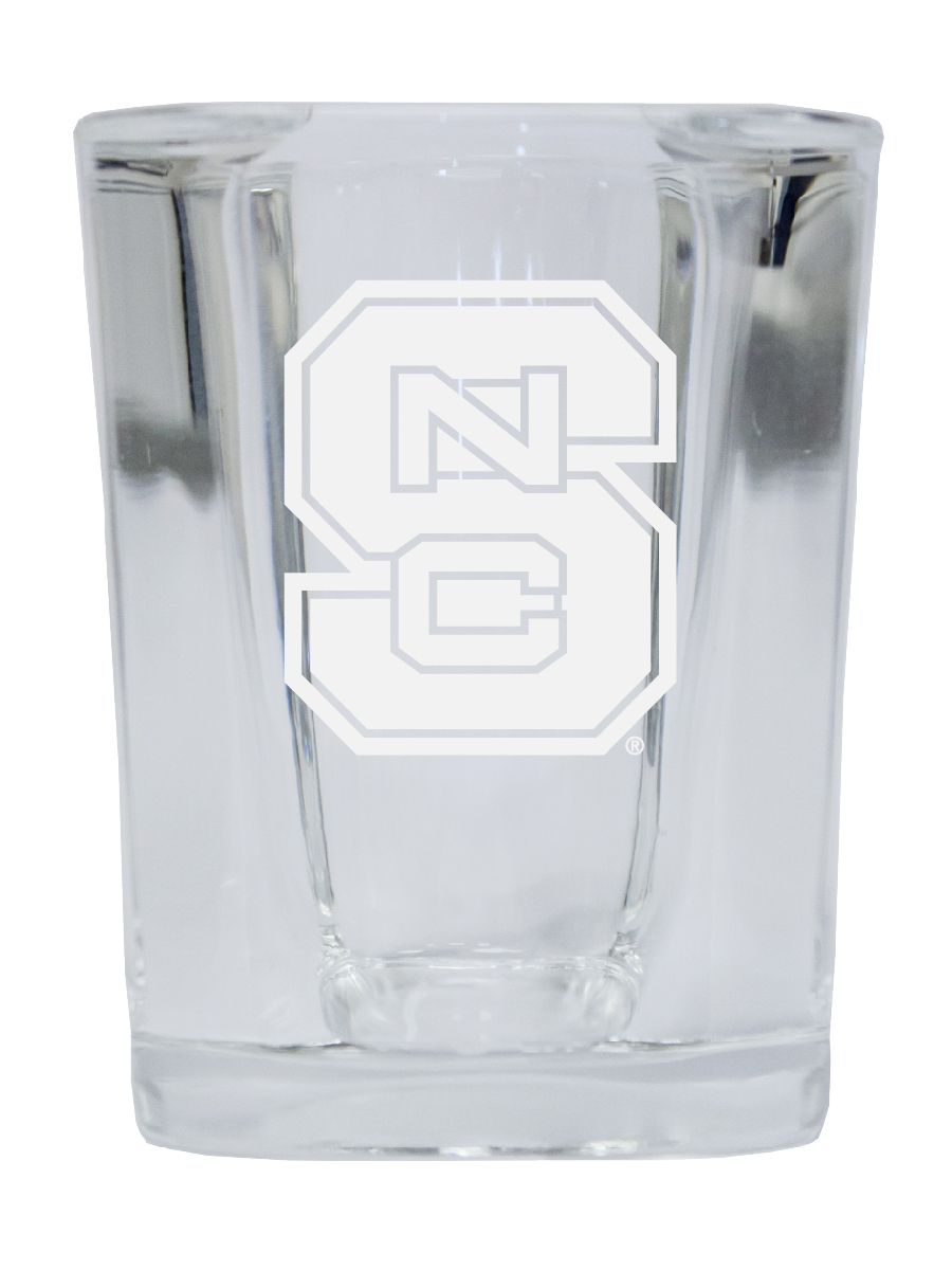 Picture of R & R Imports SGSE2-C-NCS20 NC State Wolfpack 2 oz Square Shot Glass Laser Etched Logo Design - Pack of 2