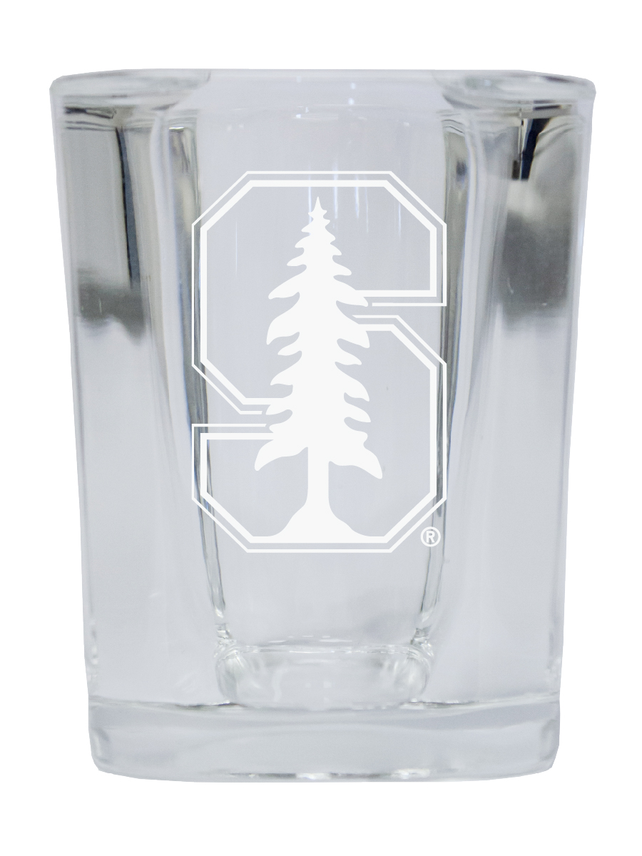Picture of R & R Imports SGSE2-C-STA20 Stanford University 2 oz Square Shot Glass Laser Etched Logo Design - Pack of 2