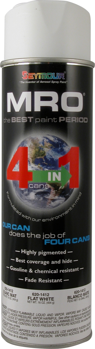 SM620-1412 20 oz MRO High Solid Spray Paint, Flat White