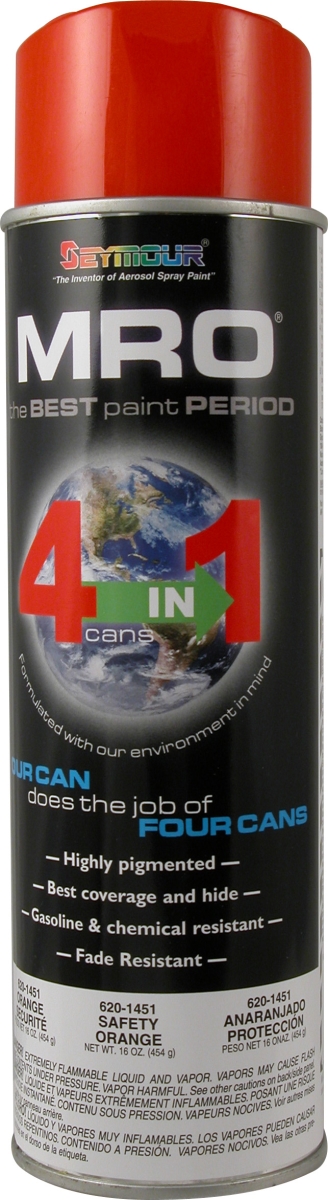 20 oz MRO Safety Enamel High Solids Spray Paint, Orange
