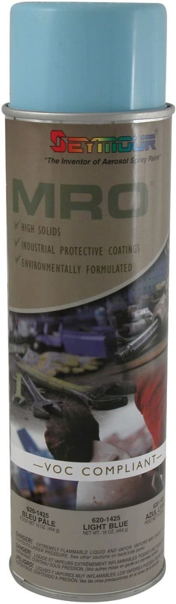 20 oz MRO Industrial High Solids Spray Paint, Light Blue - Pack of 6