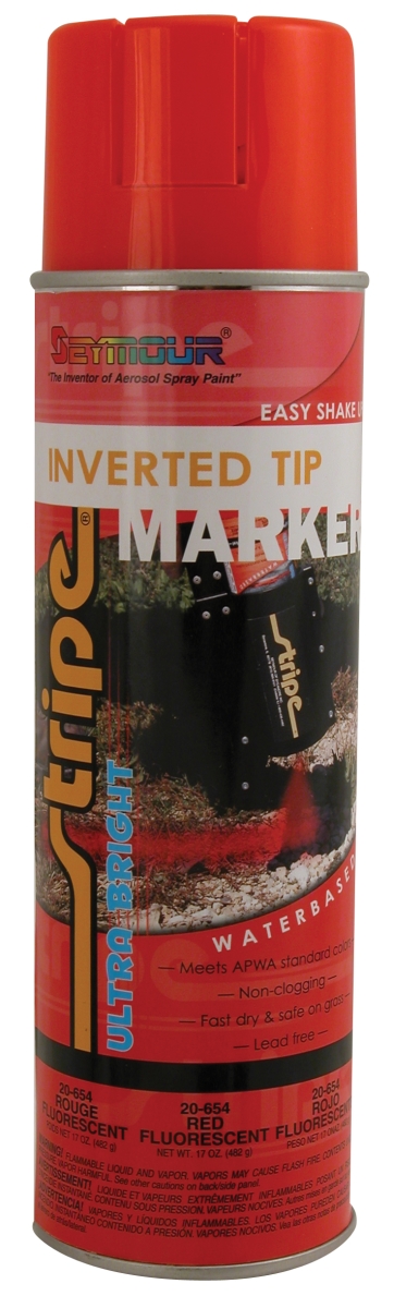 SM20-654 20 oz Inverted Tip Marking Paint, Red Fluorescent