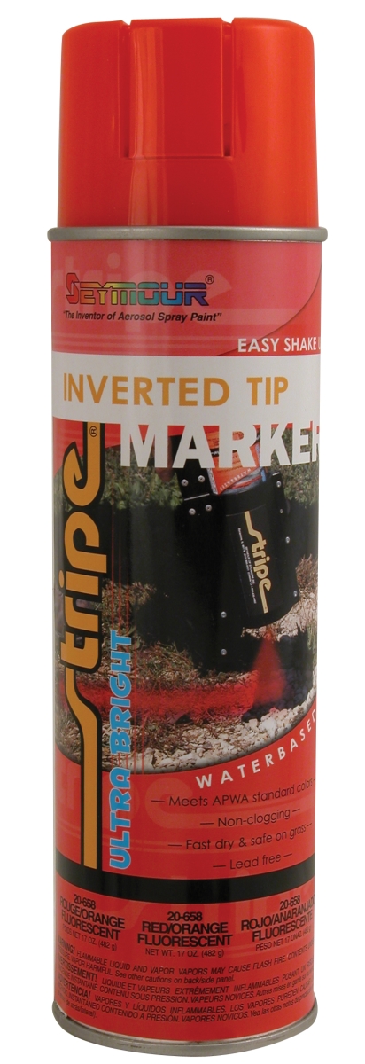 SM20-658 20 oz Inverted Tip Marking Paint, Red & Orange Fluorescent