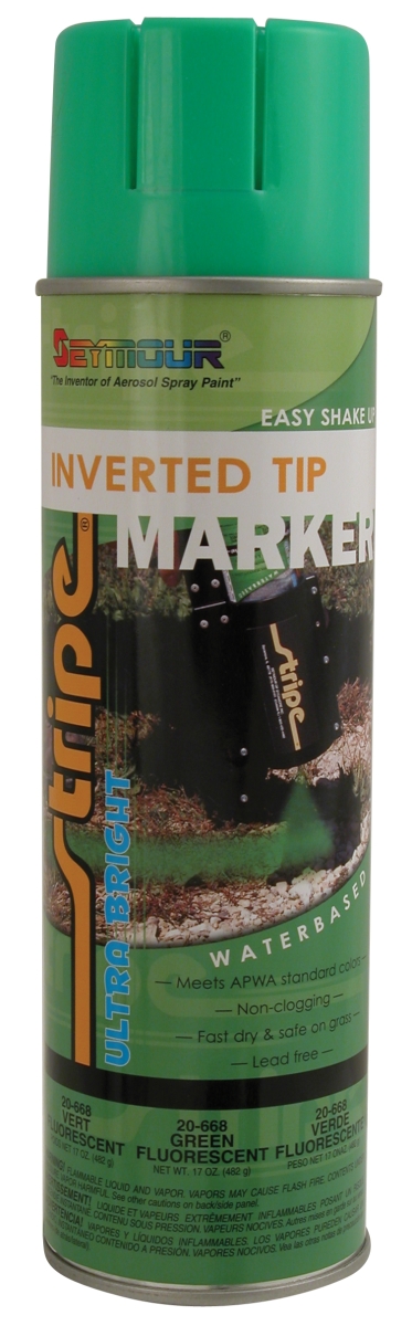 SM20-668 20 oz Inverted Tip Marking Paint, Green Fluorescent -12 Cans