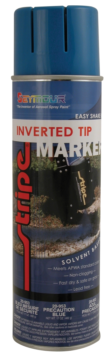 20 oz Solvent Base Inverted Tip Marking Paint, Precaution Blue
