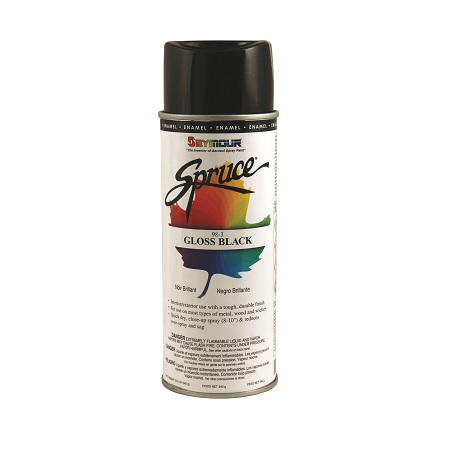 16 oz Enamel Spray Paint, Gloss Black - Pack of 12