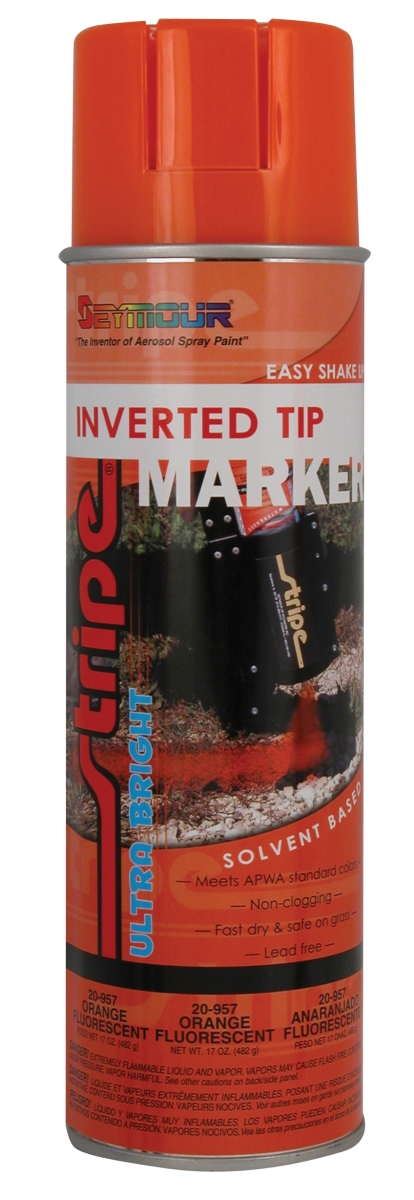 20 oz Inverted Tip Solvent Based Marking Paint, Fluorescent Orange