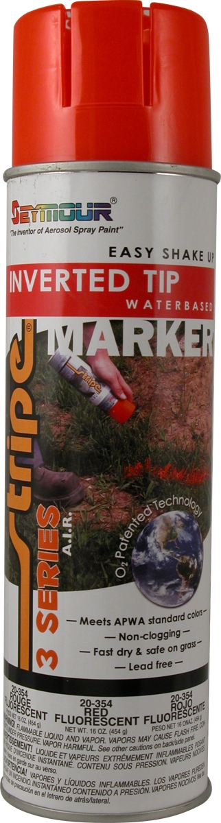 SM20-354 20 oz Inverted Tip Air Tech Marking Paint, Fluorescent Red