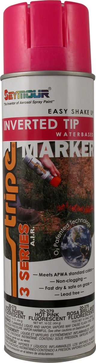 SM20-379 20 oz Inverted Tip Air Tech Marking Paint, Fluorescent Pink