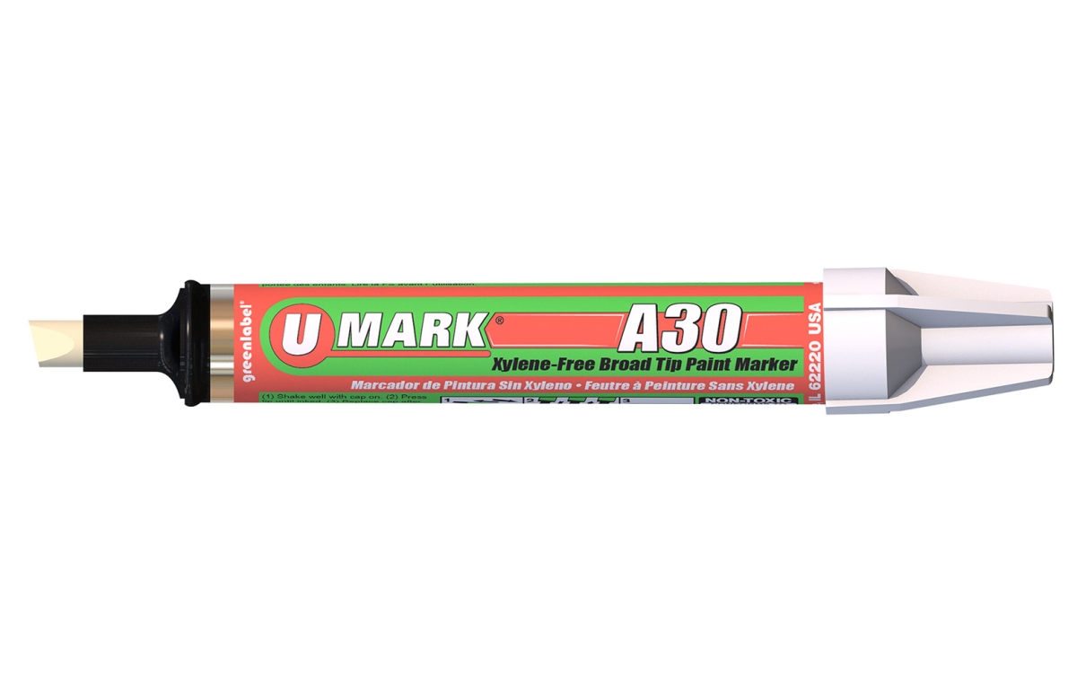 A30 Broad Tip Paint Marker, White - 6 per Box