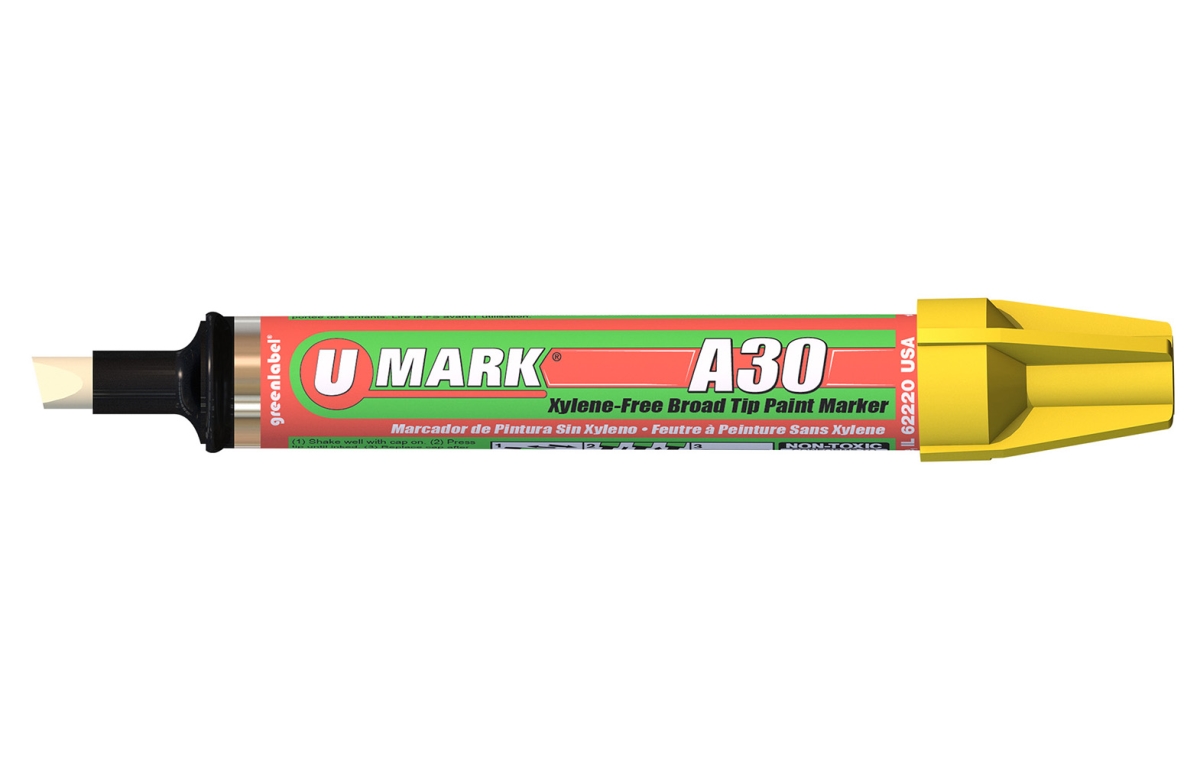 A30 Broad Tip Paint Marker, Yellow - 6 per Box