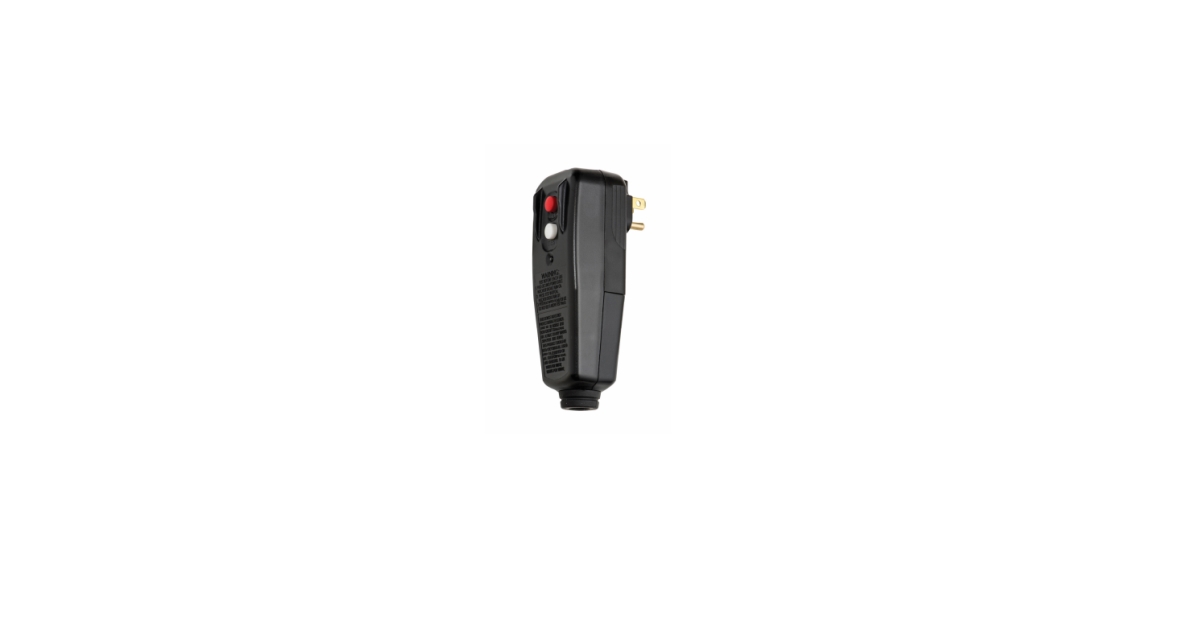 30434009 Auto Reset User Replaceable GFCI, Male Plug Model 30434009 (Black Case) - Tower Mfg