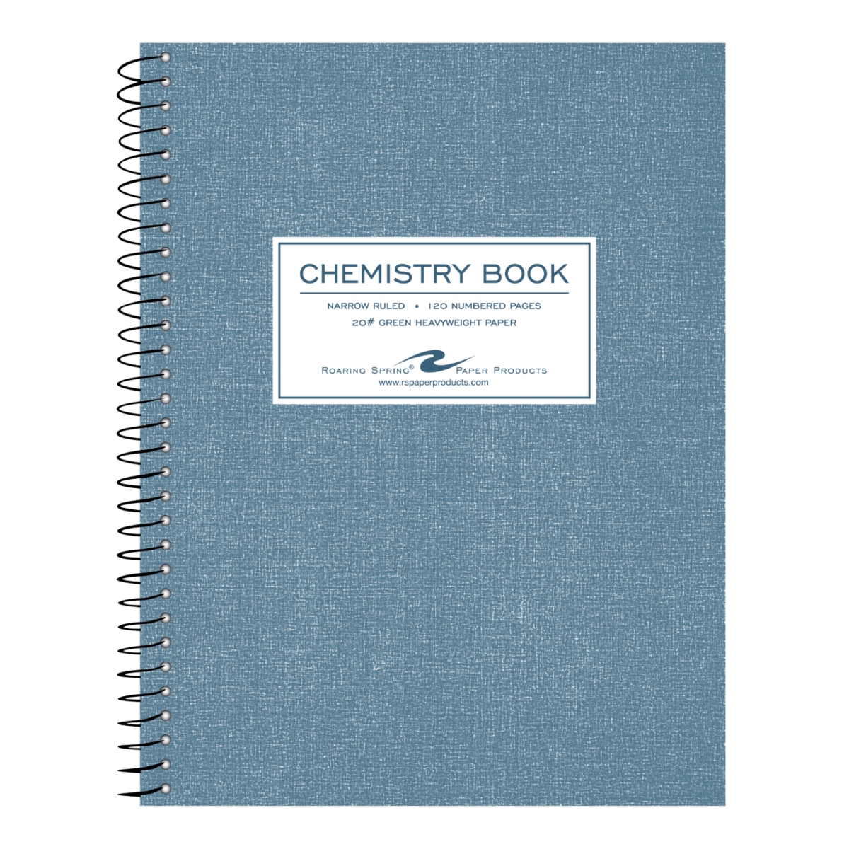 Roaring Spring 77572 Chemistry Notebook, 9.75 x 7.5 in., Narrow Ruled with Margin, Green & Blue Covers, Numbered