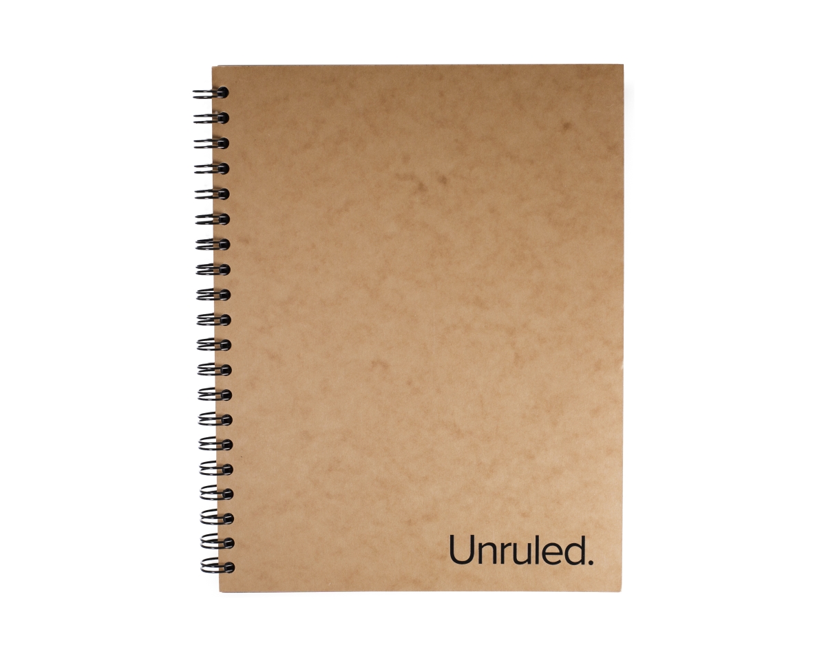 Roaring Spring 85208 Unruled Dark Mode Notebook, 10.5 x 8 in., Plain, 70 lbs Paper, Black Cover