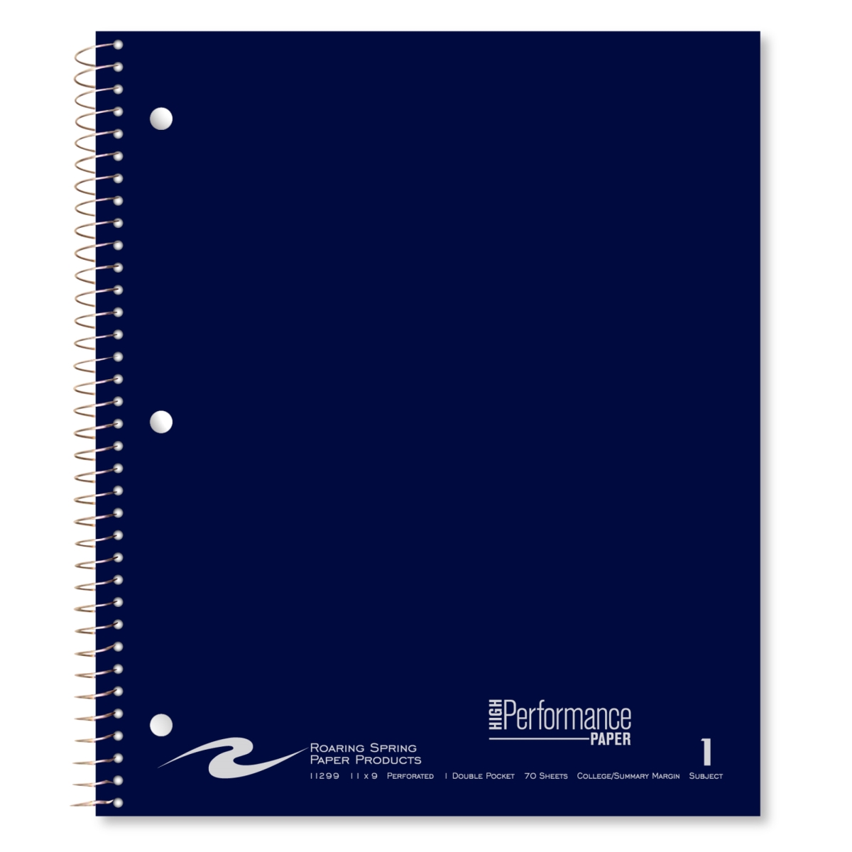 Roaring Spring  1-Subject Notebook, 11 x 9 in., College Ruled with 3 in. Summary Margin, 20 lbs Heavyweight Paper, Assorted Covers