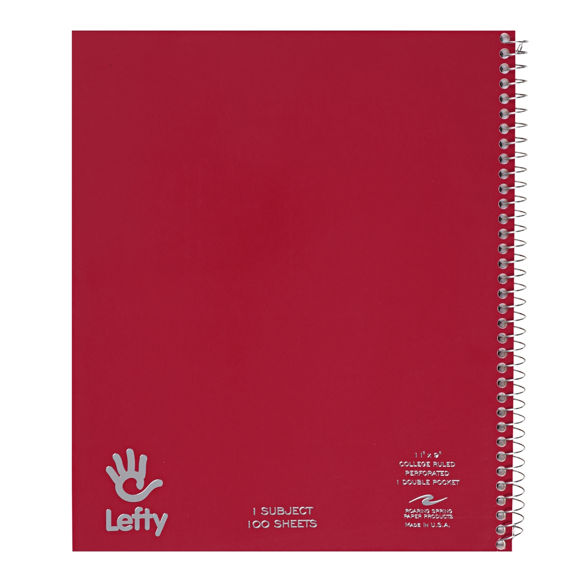Roaring Spring 13503 Lefty 1-Subject Notebook, 11 x 9 in., College Ruled with Margin, Assorted Covers