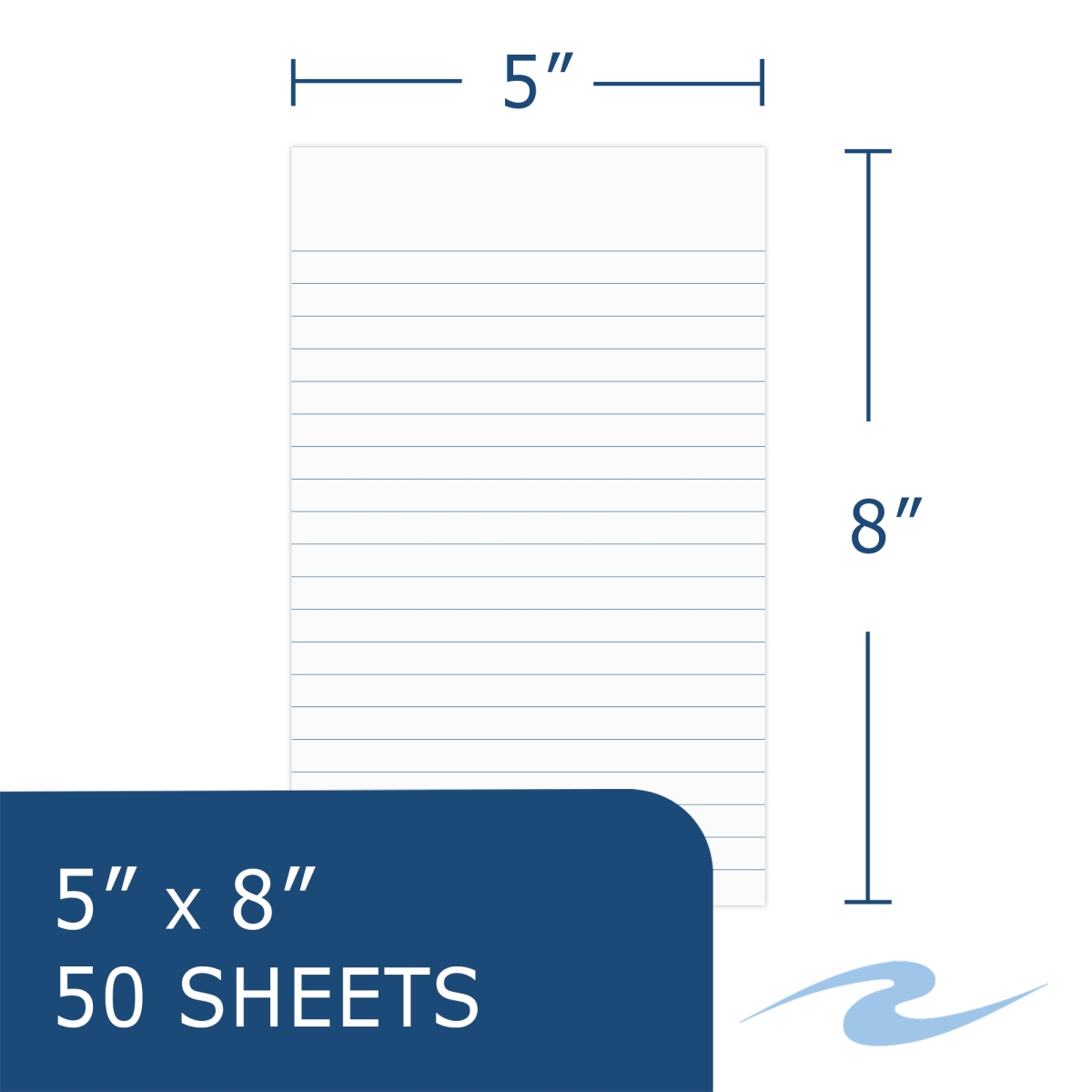 Roaring Spring 24529 Boardroom Gum Pad, 5 x 8 in., Wide Ruled, White