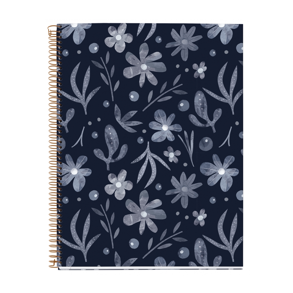 44721 Dark Floral Cardboard 4-Subject Notebook, 120 Sheets, US Lined