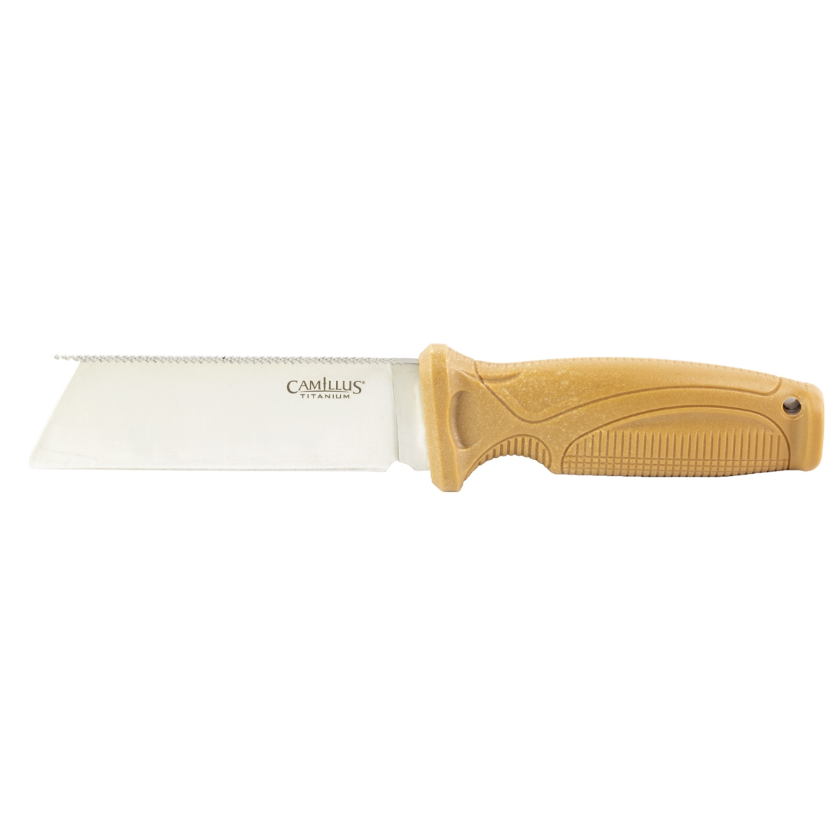 CAM-19627 Swedge Fixed Blade Knife with Plain Edge - Tan