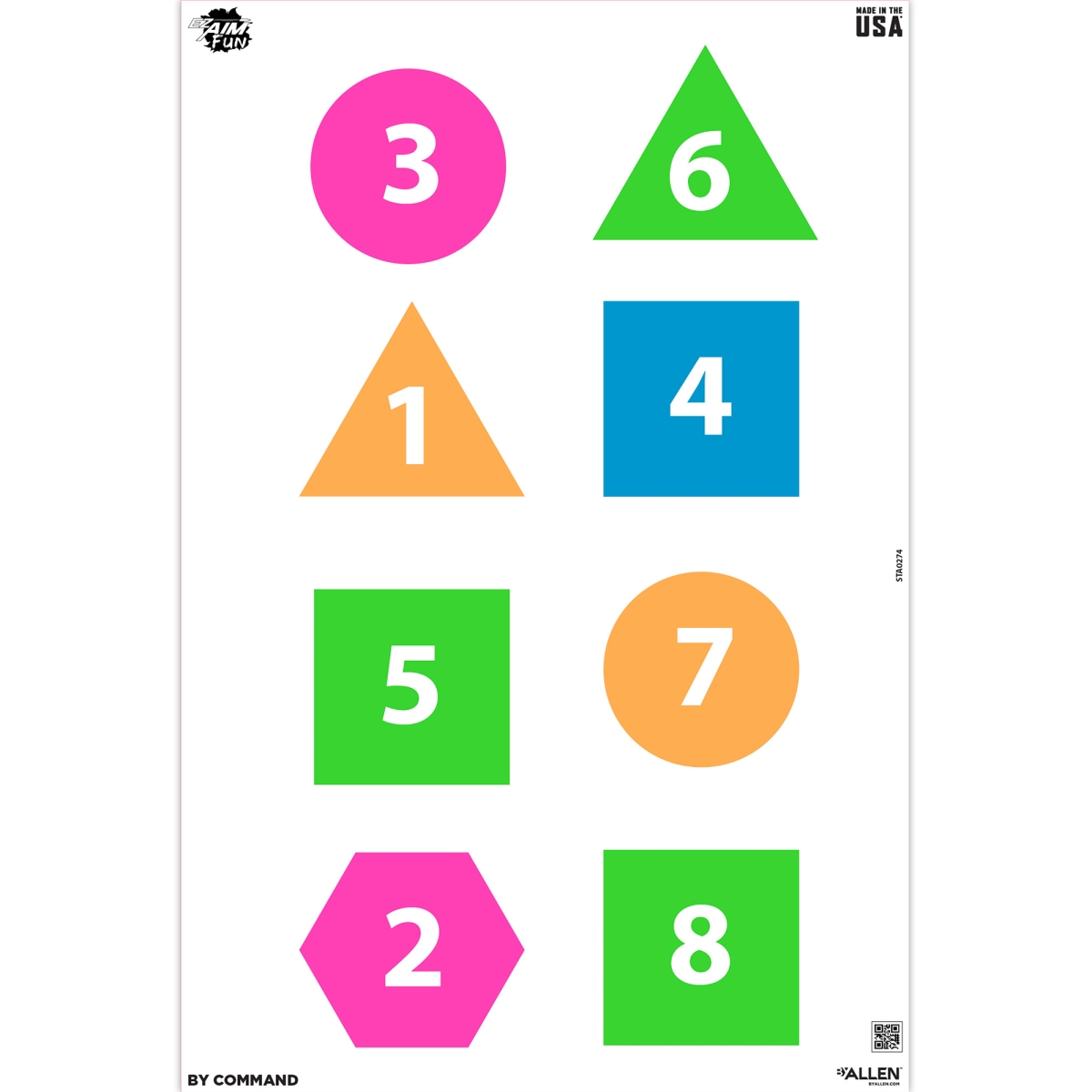 15643 12 x 18 in. Fun Group EZ Aim Paper Targets, Assorted Colors - Pack of 8