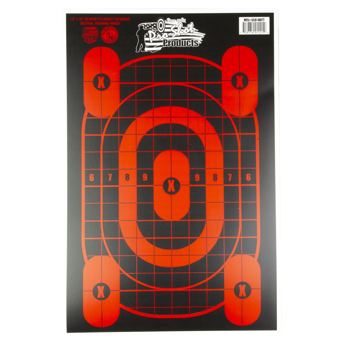 Pro-Shot Products SILH-INDTT-4PK 12 x 18 in. Silhouette Insert Defensive Tactical Training Target - Pack of 4