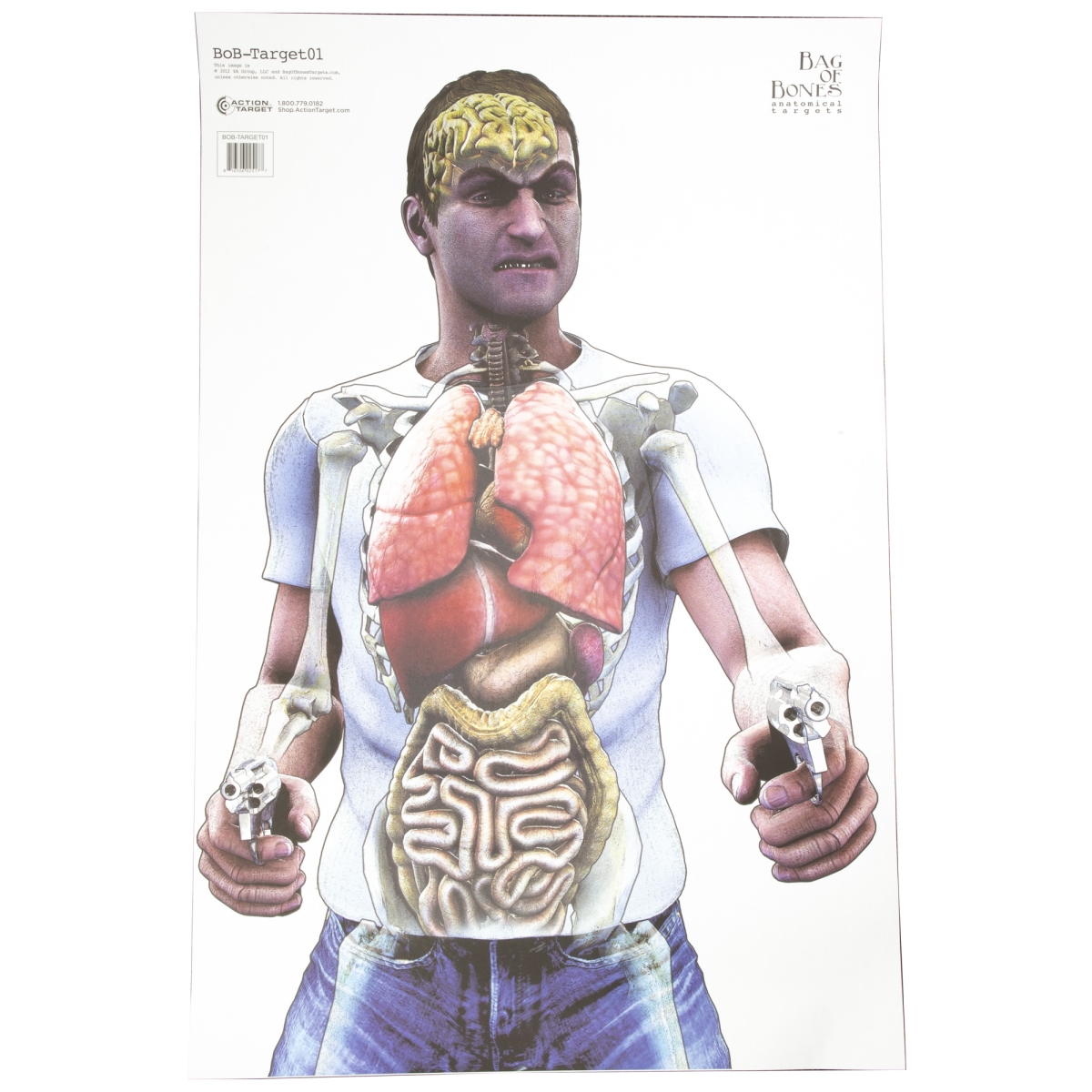 BOB-TARGET01-100 Bag of Bones Threat Target Multi Color - 100 Per Box