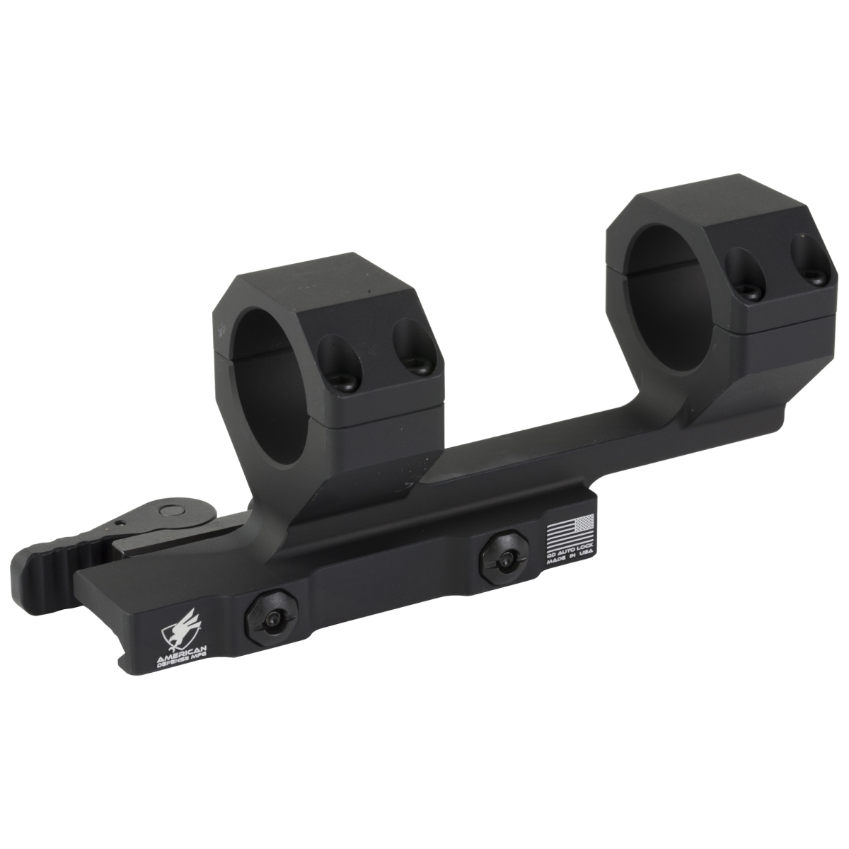 AD-DELTA-C-30-STD Delta Scope Mount Quick Detach Horizontal Split Rings with 2 in. Offset - Black