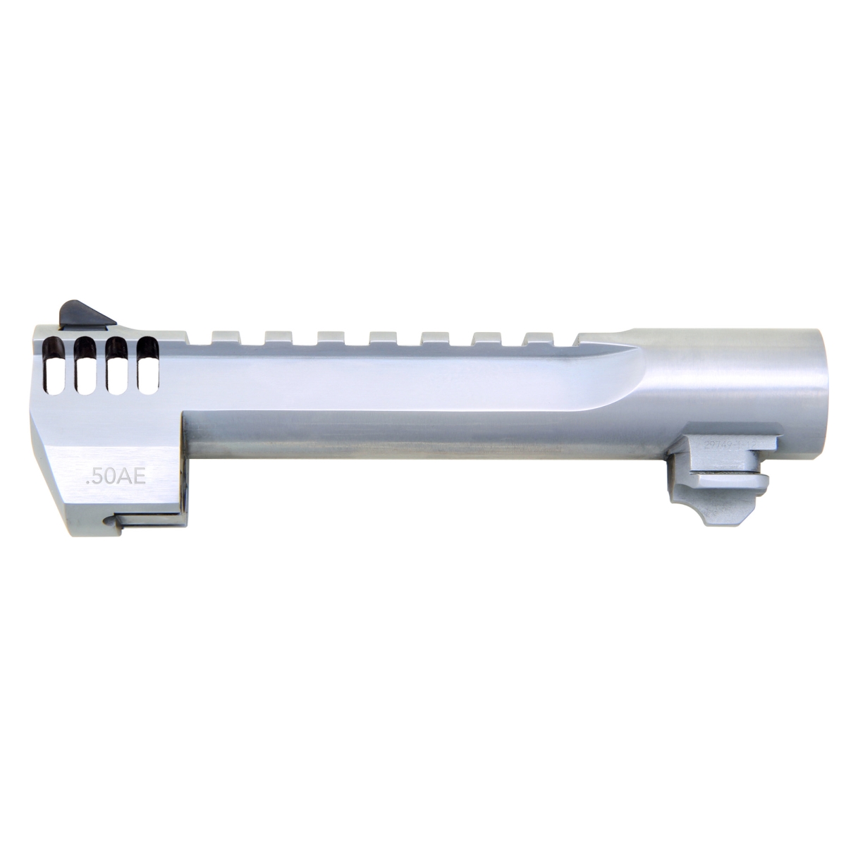 BAR506BCIMB 6 in. 0.50 Barrel Picatinny Accessory Rail with Muzzle Brake for Desert Eagle MK XIX 50AE - Brushed Chrome Finish & Silver