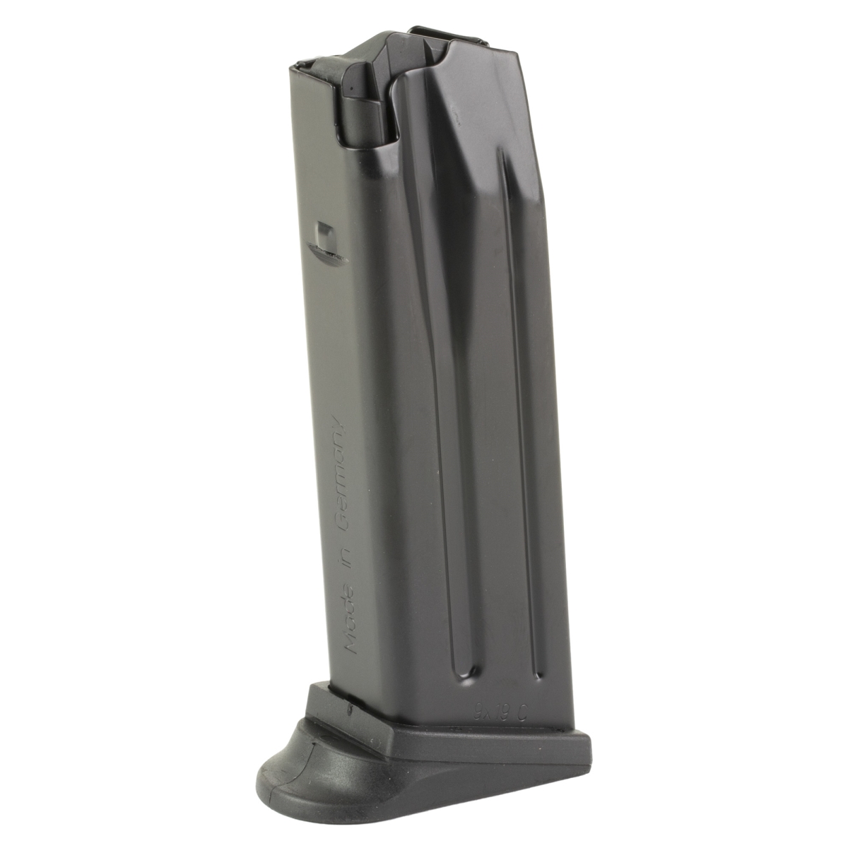 50259083 9 mm 13 Rounds Magazine with Finger Rest for P2000-USP9 Compact - Steel Black & Red Follower