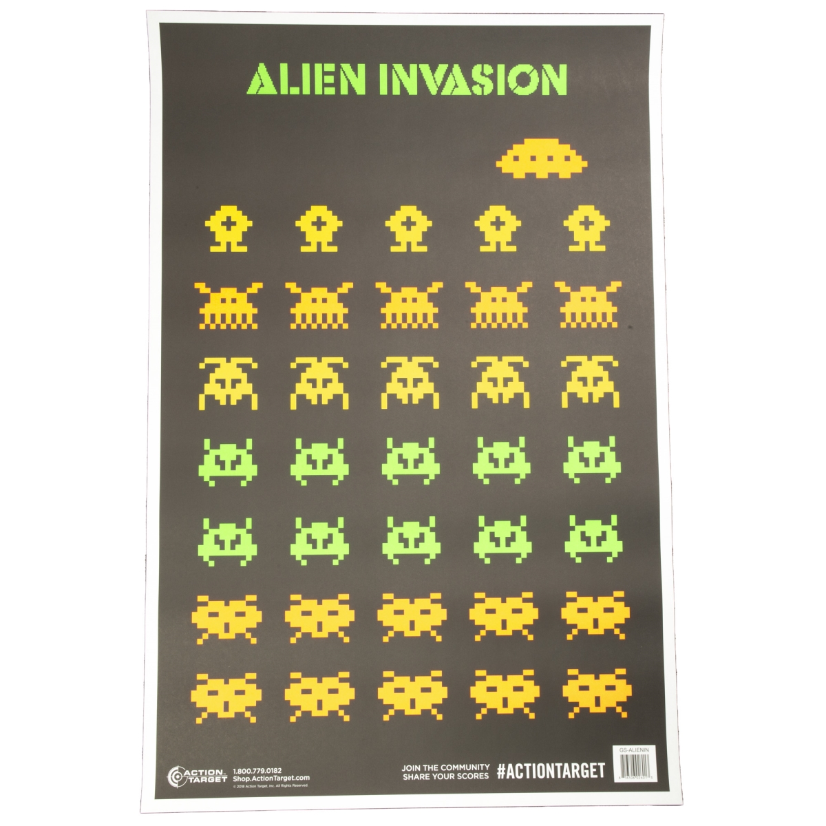 GS-ALIENIN-100 0.23 x 35 in. Alien Invasion Target, Multi Color - 100 Per Box