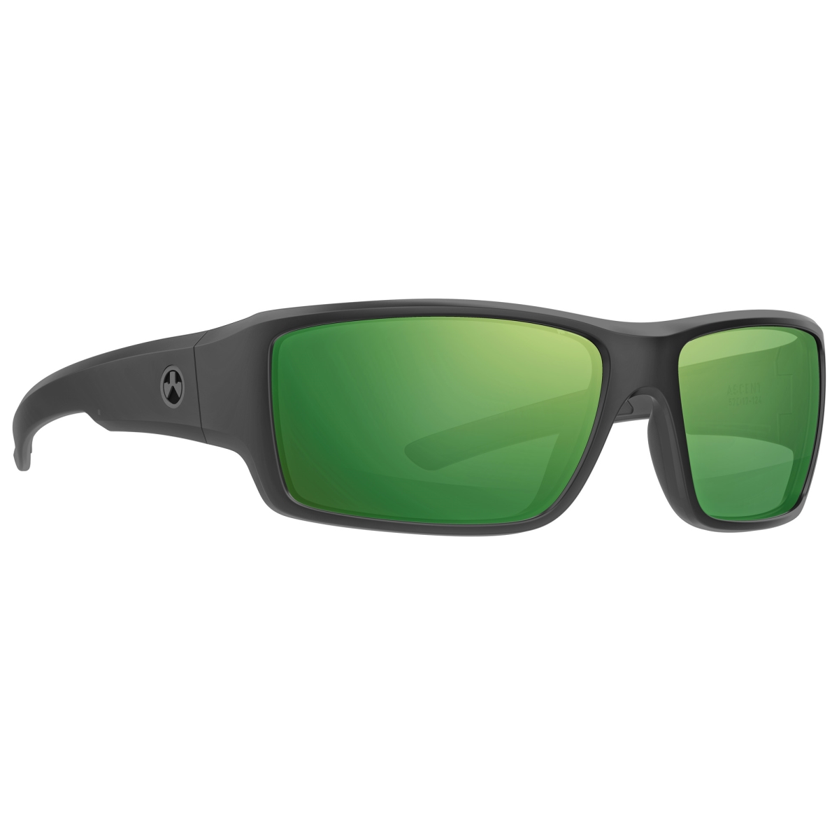 MAG1132-1-001-4050 Polarized Black Frame Ascent Eyewear Violet Lens & Green Mirror