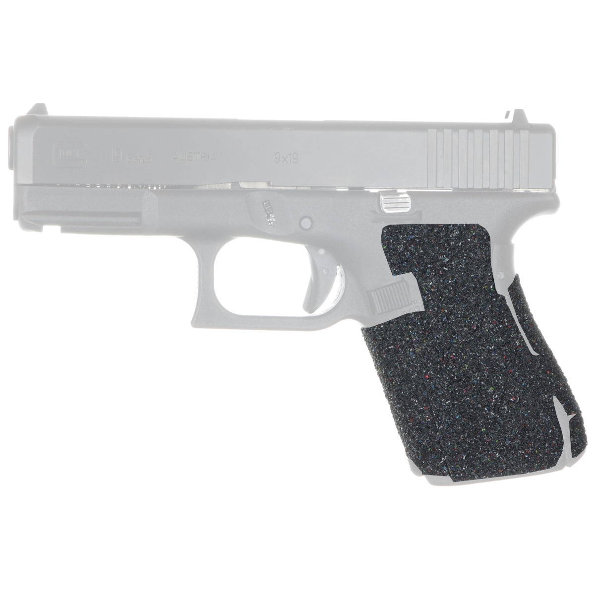 EV02-PRO Evolution Rubber Adhesive Grip for Glock 19 19 MOS 23 25 32 38 44 - Black