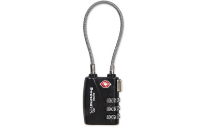 Bulldog Cases BD8022 TSA Lock with Steel Cable, Black