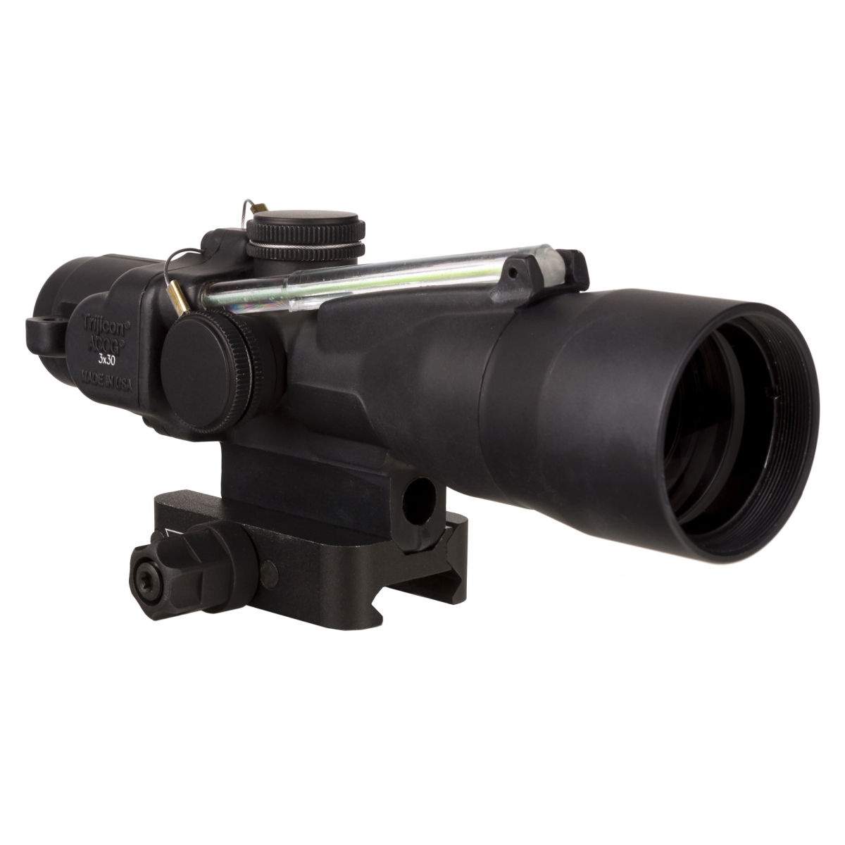 TA33-C-400371 3 x 30 mm Advanced Combat Optical Gunsight with Dual Illuminated Green Chevron for 0.233 62 Grain - Matte & Black