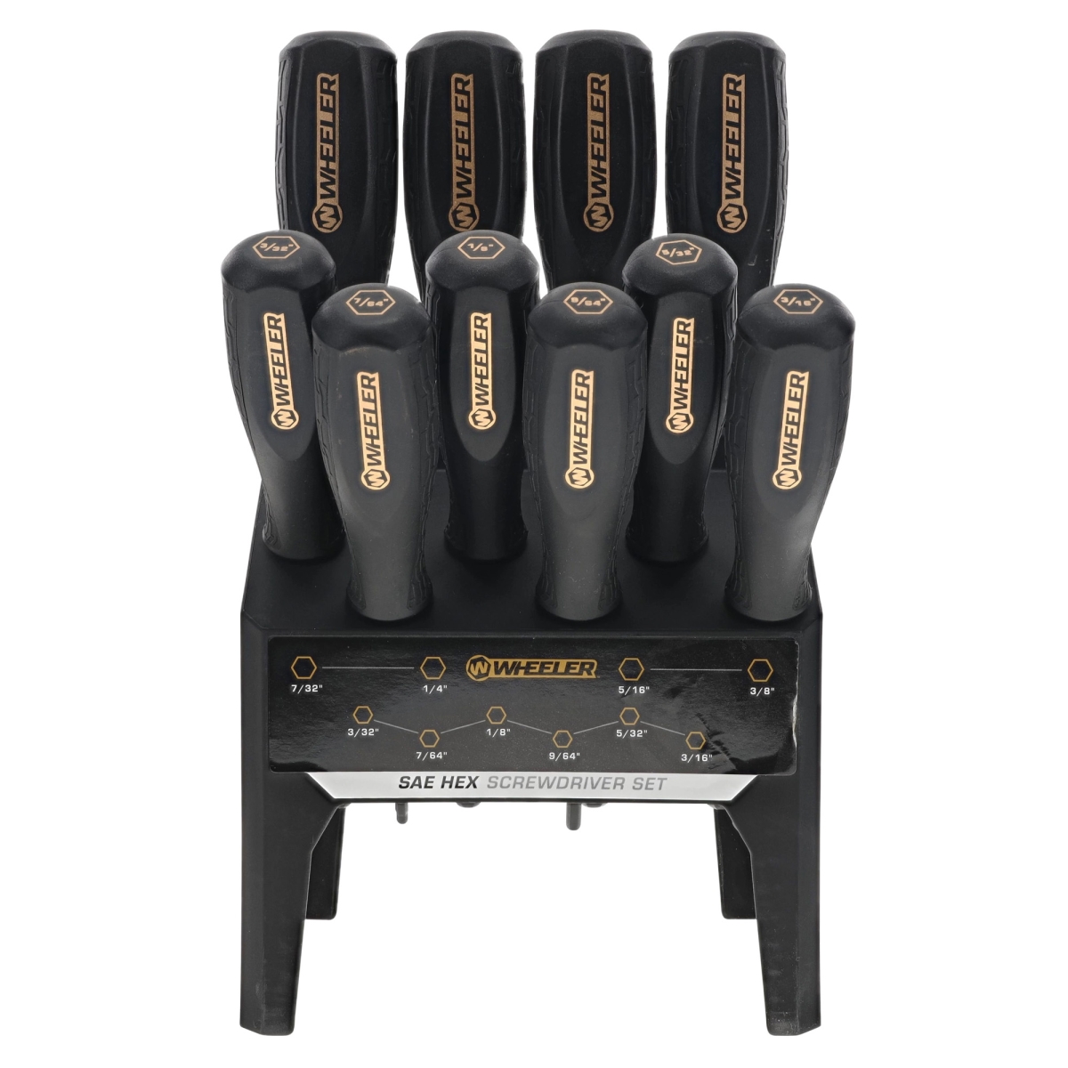 4005280 SAE Hex Bench Driver Set - Black - 10 Piece
