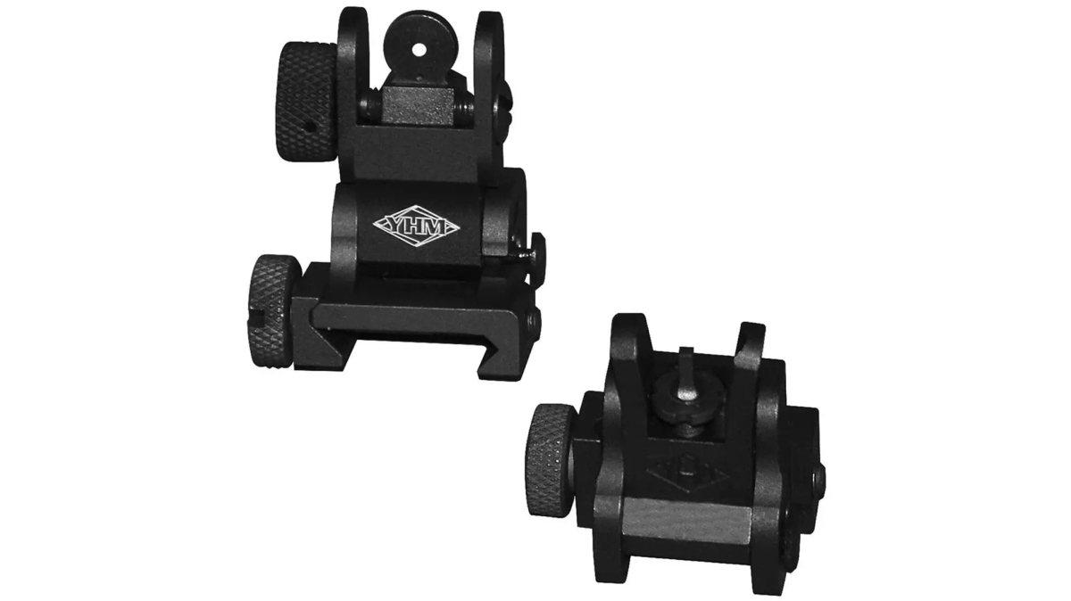 YHM-8027 Flip Sight Set for Picatinny Rails - Black