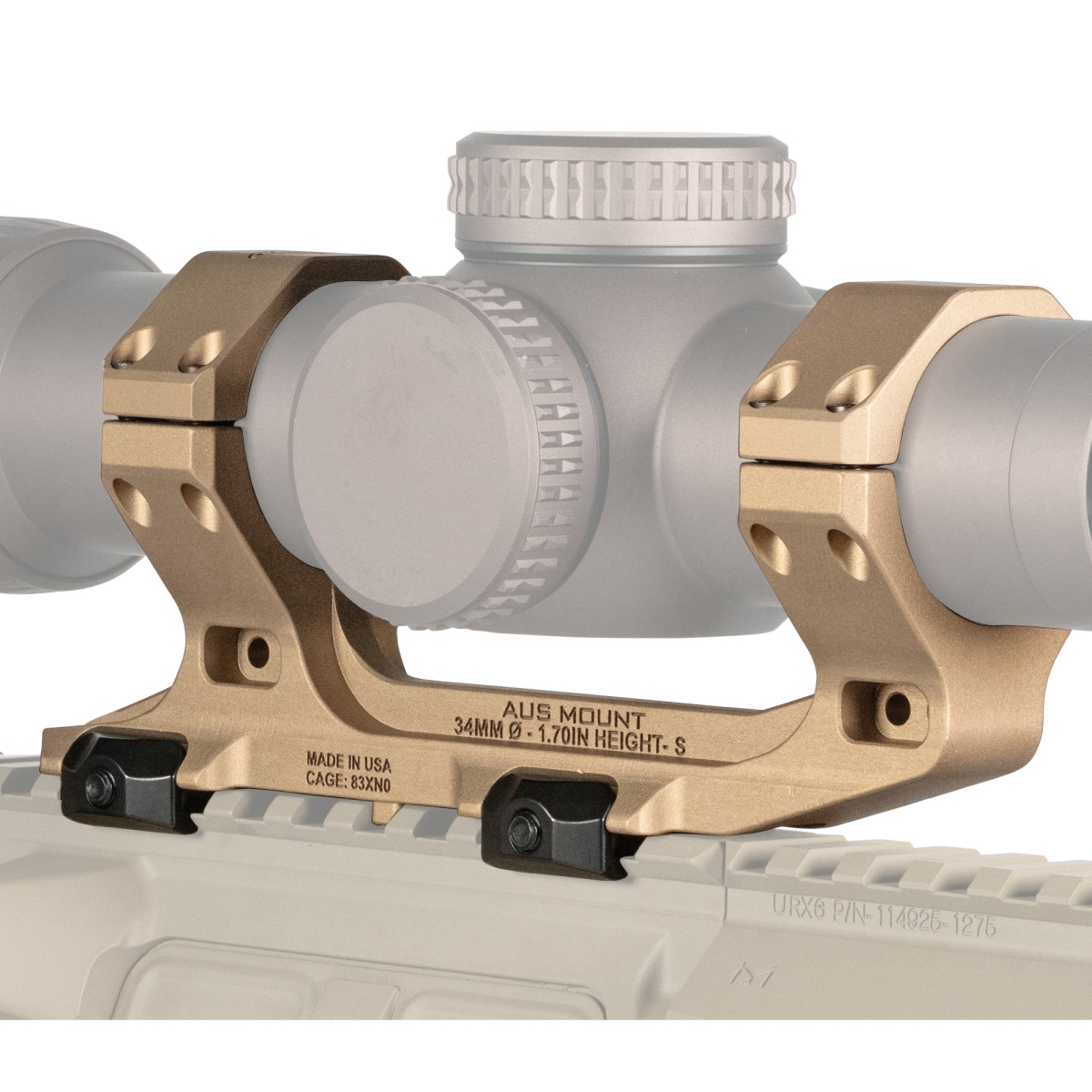 100-241 34 mm 1.70 in. Bore Height AUS Mount - Anodized & Flat Dark Earth