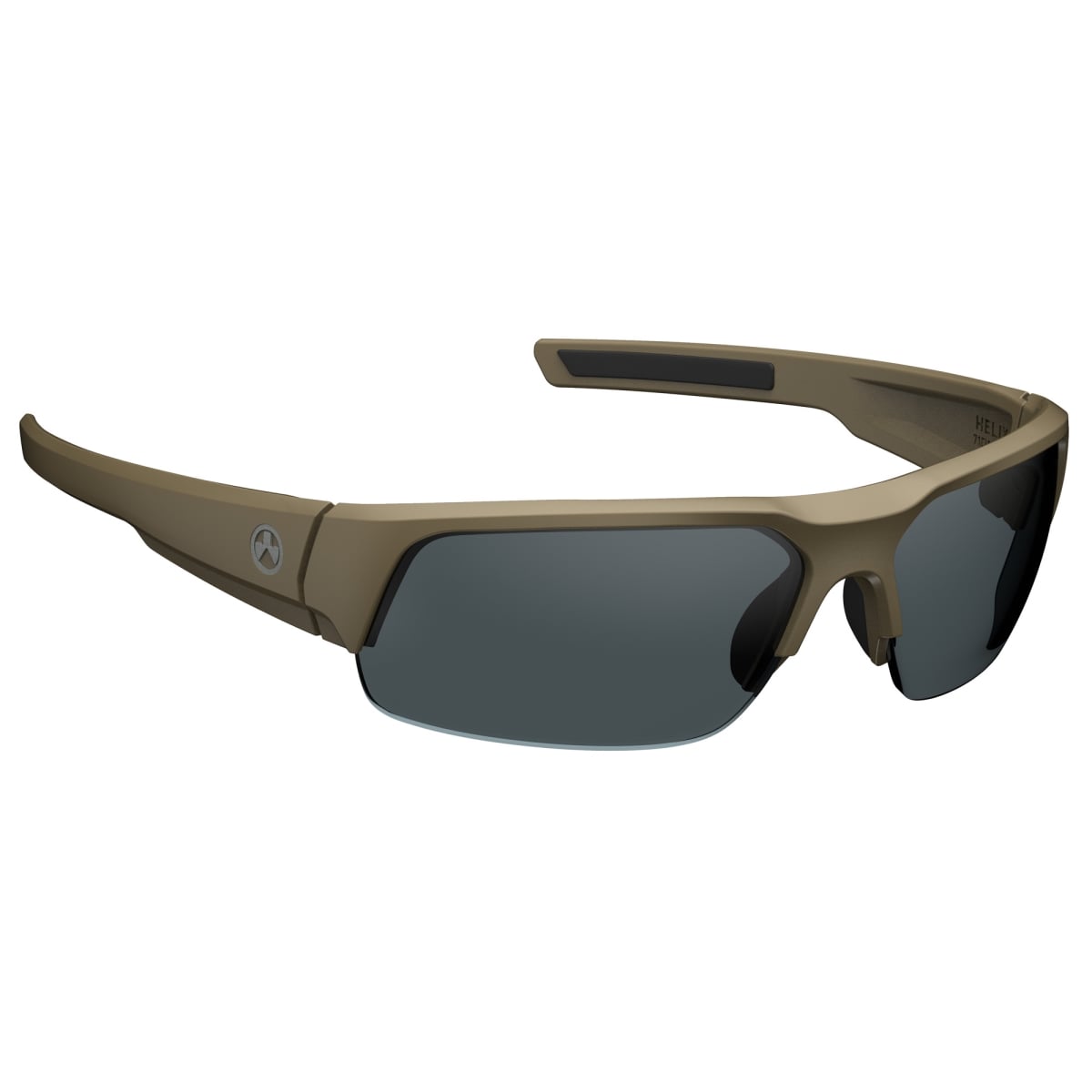 MAG1097-1-245-1100 Flat Dark Earth Frame Helix Eyewear with Gray Polarized Lens
