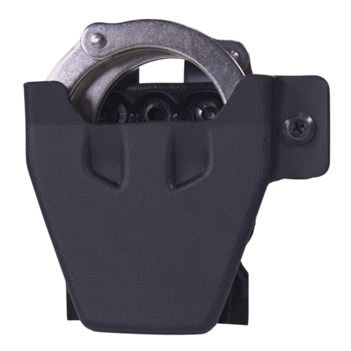 42DCSCBK Uniform Line Handcuff Holster with MOLLE-Belt for Smith & Wesson Chained Handcuff - Black Kydex