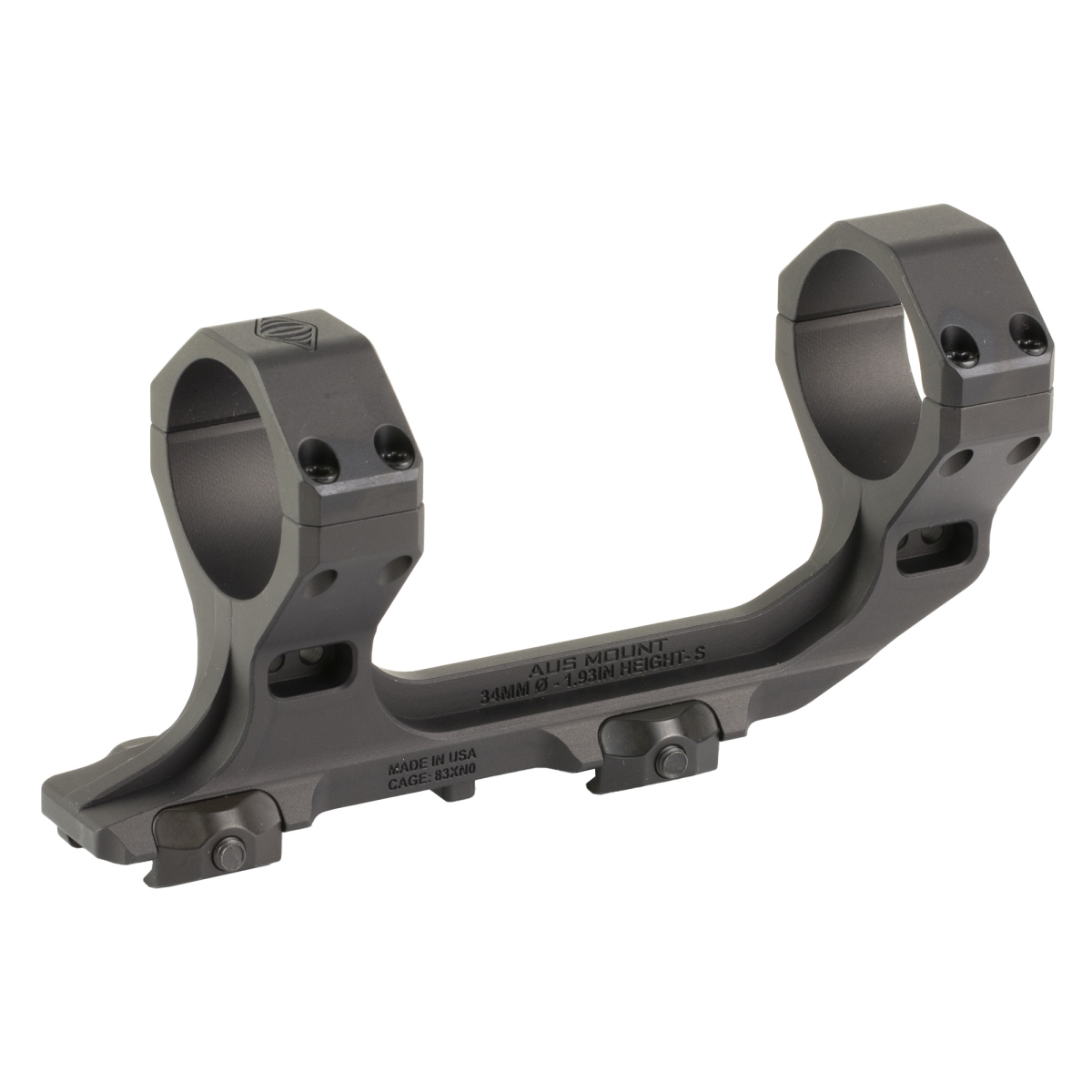 100-242 34 mm 1.93 in. Bore Height AUS Mount - Anodized & Black