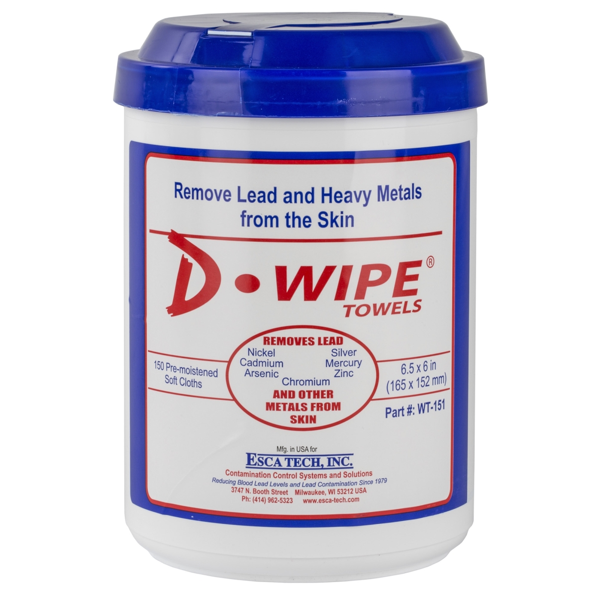 WT-150 Disposable Wipes with Pop Up Canister - 150 Count - Pack of 8