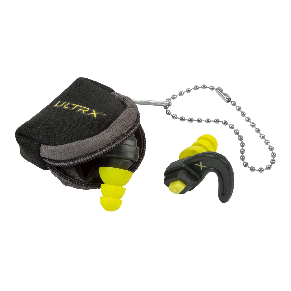 Picture of Allen 4103 ULTRX Adjustable Ear Plugs with Includes Carrying Pouch - Gray & Neon Yellow