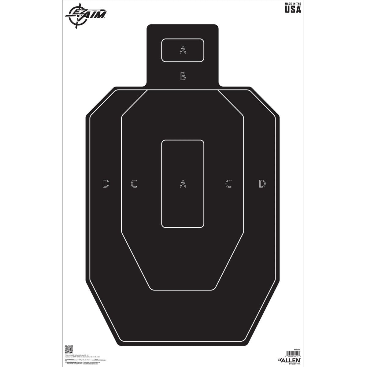 15775 23 x 35 in. EZ AIM IPSC Silhouette Paper Targets - Black - Pack of 50 -  Allen