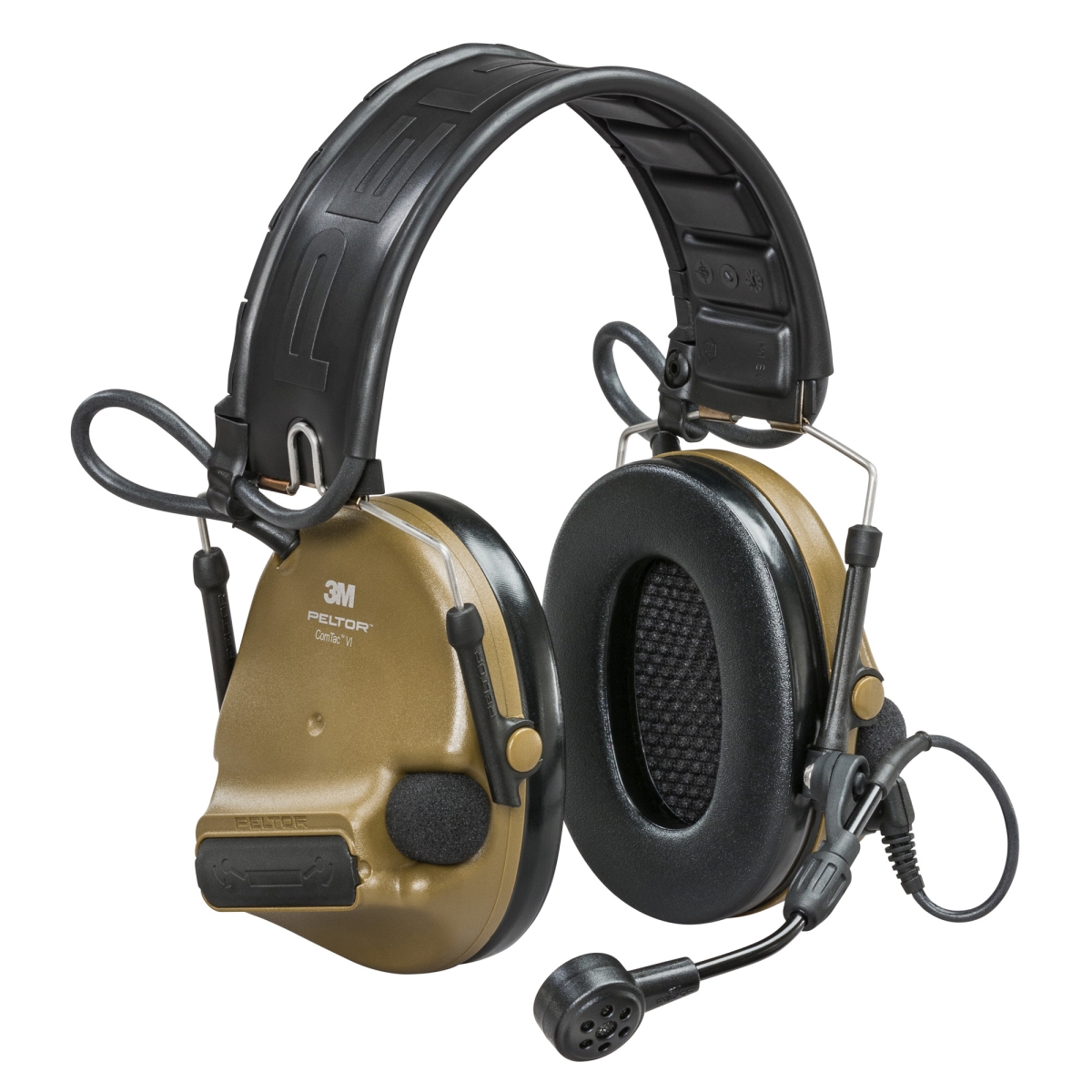 MT20H682FB-09NCYS ComTac VI Defender Electronic Earmuff with Includes Boom Microphone - Matte Finish Coyote Brown