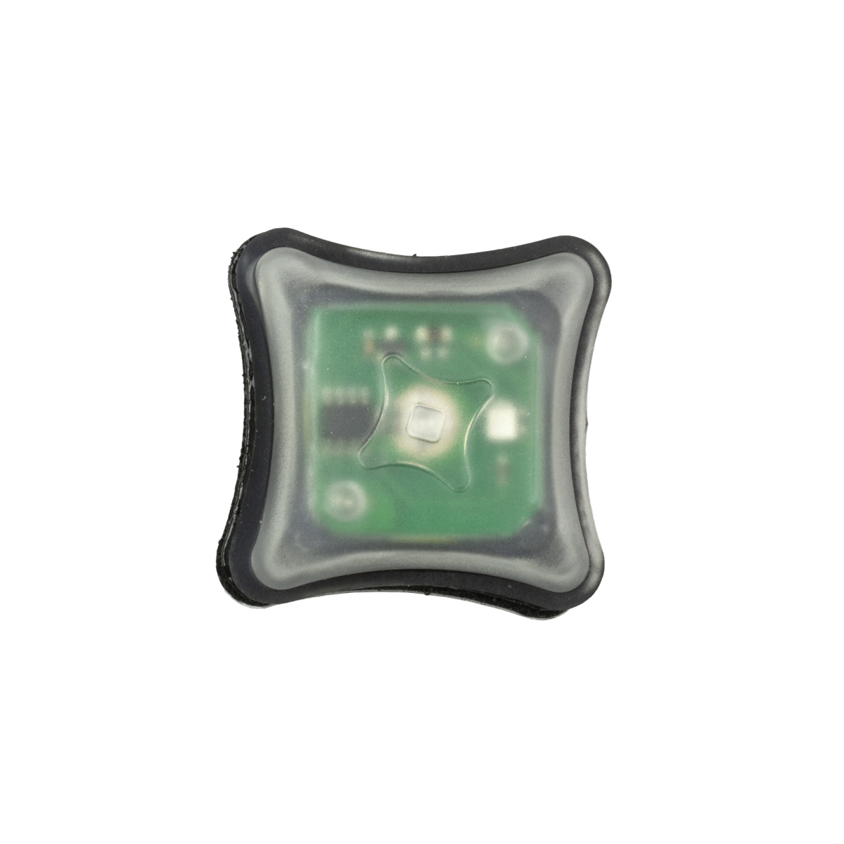SPK-GV1 SPARK Marker Light with Green All Polymer Construction & Cloth Hook & Eye Backer - Matte & Black