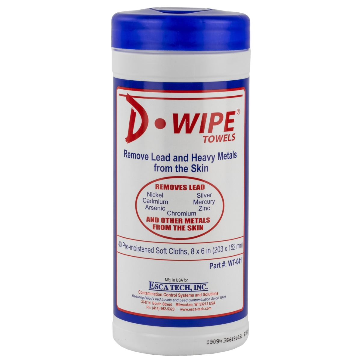WT-040 Disposable Wipes with Pop Up Canister - 40 Count - Pack of 12