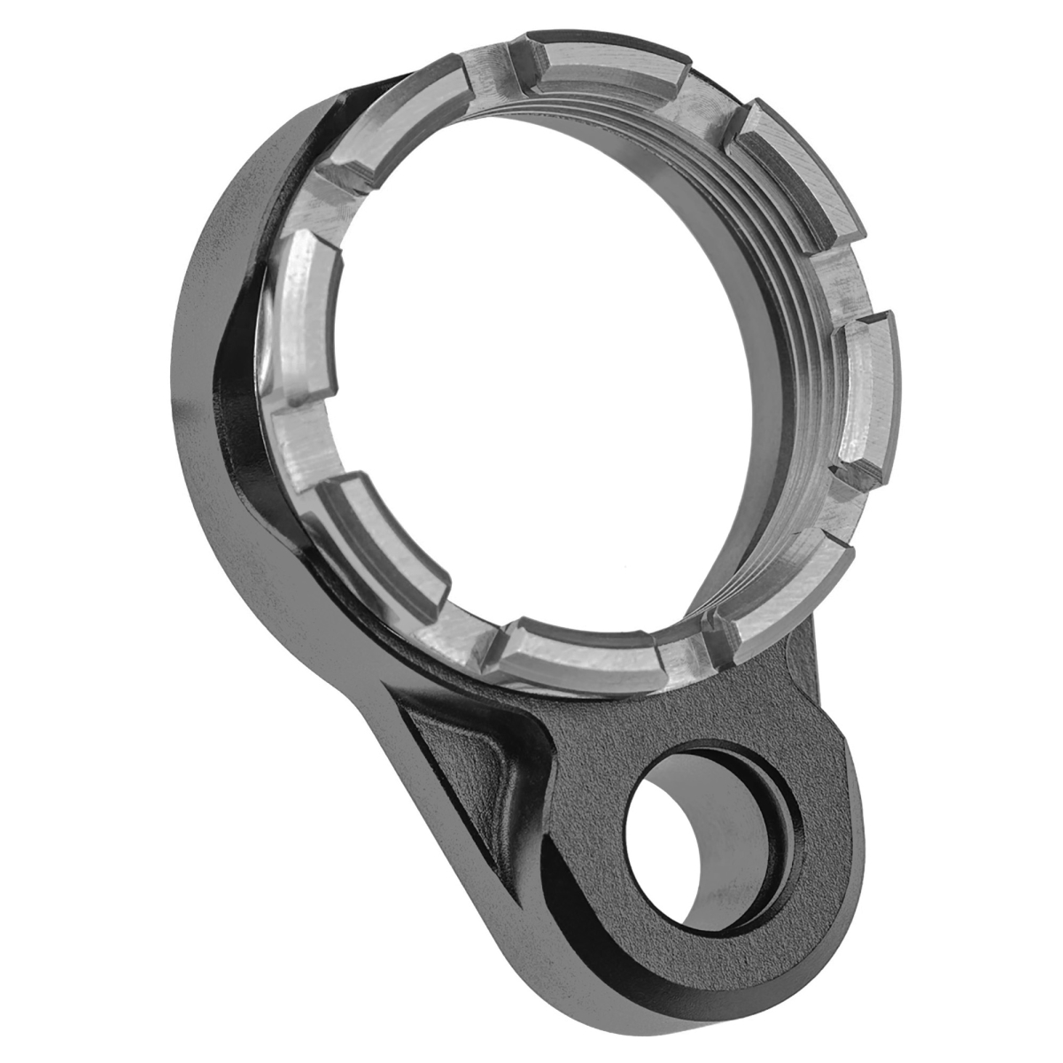 Fortis LE-BLK-K1-GRY Light Weight K1 Castle Nut & End Plate - Black & Gray Anodized