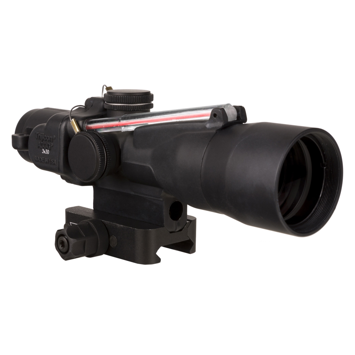 TA33-C-400378 3 x 30 mm Advanced Combat Optical Gunsight with Dual Illuminated Red Chevron for 0.233 62 Grain - Matte & Black