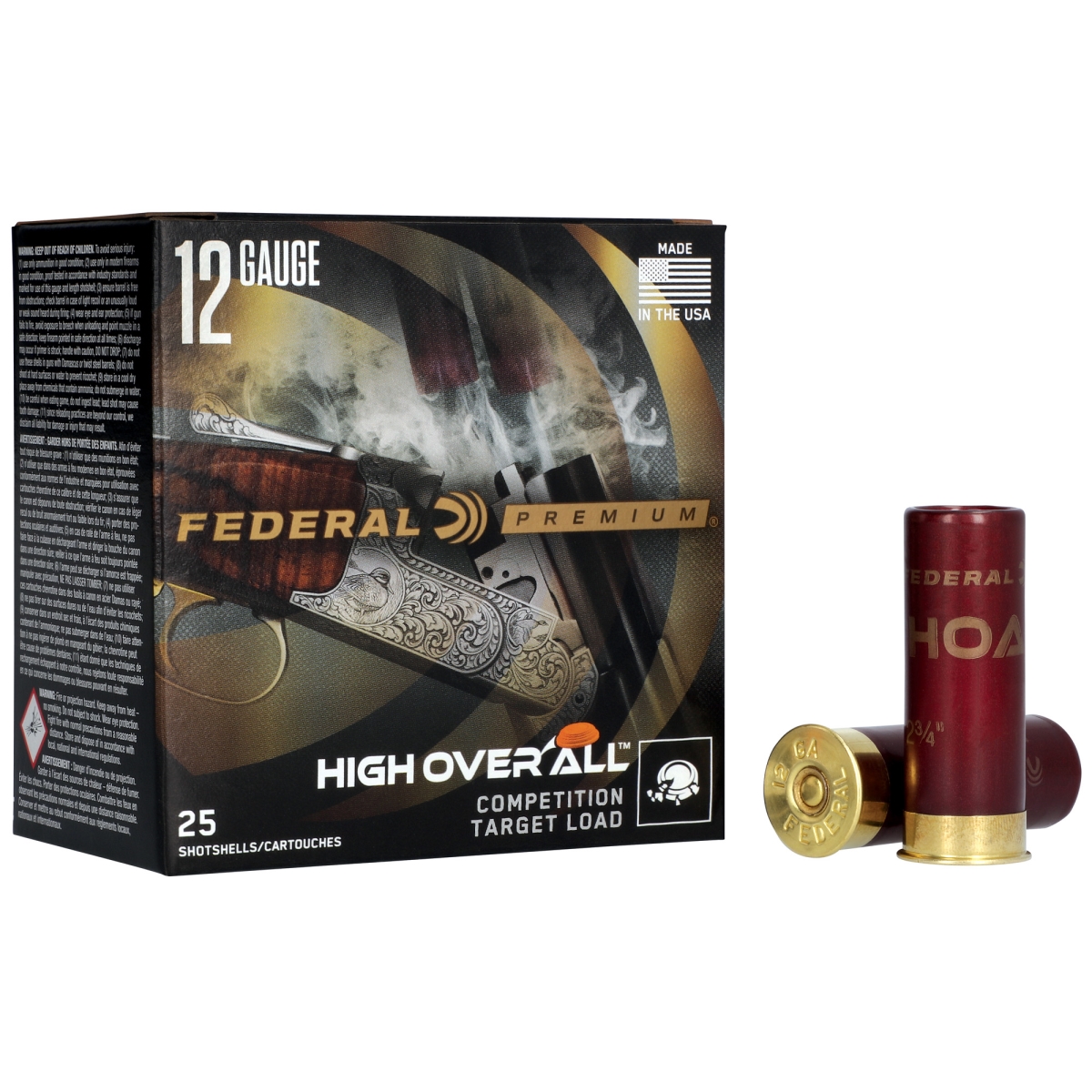 HOA12L 8 Premium High Over All Competition Target Load 12 Gauge 2.75 in. No.8 2375 Dram 1.12 oz Lead - 25 Round Per Box - Case of 250