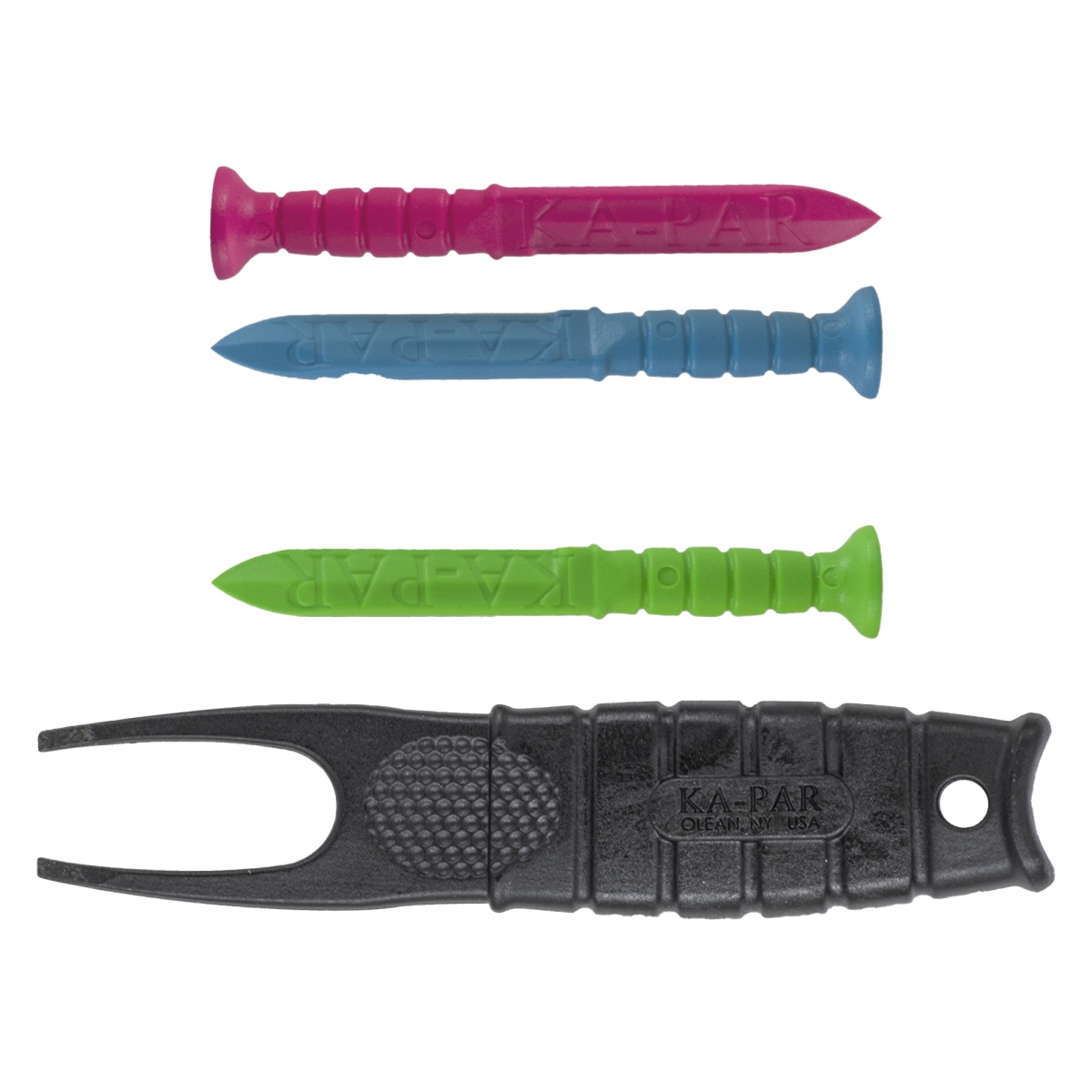 9936 KAPAR Plastic Golf Tool for Includes 4 Golf Tees  Divot  Black